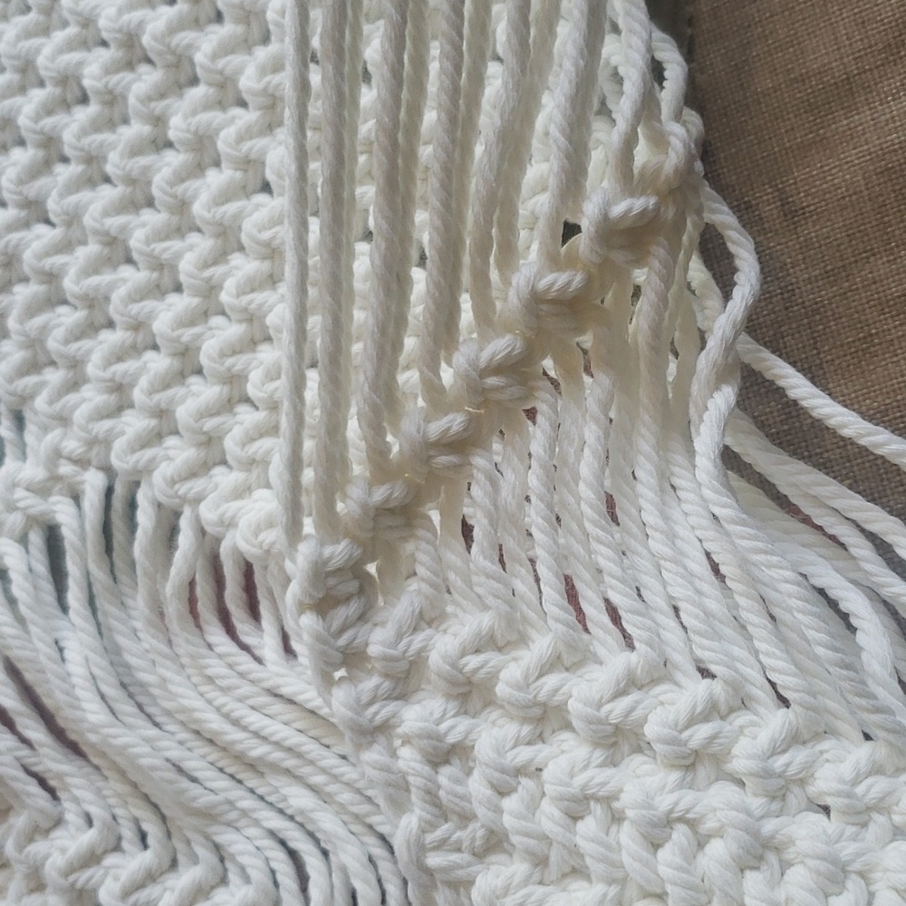 Macramé Boho White Runner Table New - Picture 6 of 6